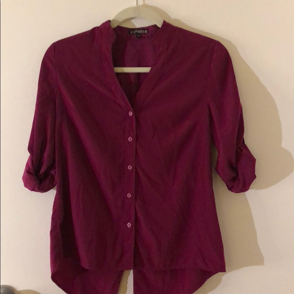 Express purple button shirt